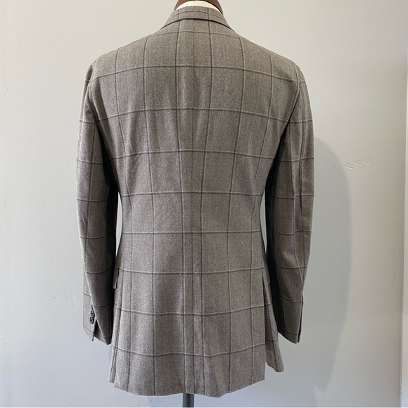 UNITED ARROWS men’s brown windowpane check flannel suit, JP 44 (US 34S) - Picture 2 of 16